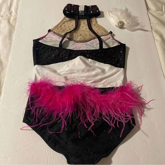 Glamour solo sassy dance costume purple pink embellished rhinestone fringe LC - Picture 8 of 9